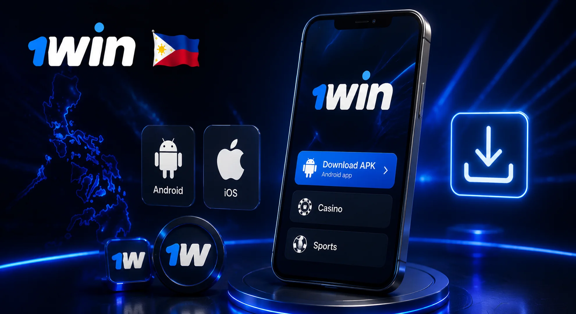 Download the official 1win app for Android and iOS in the Philippines