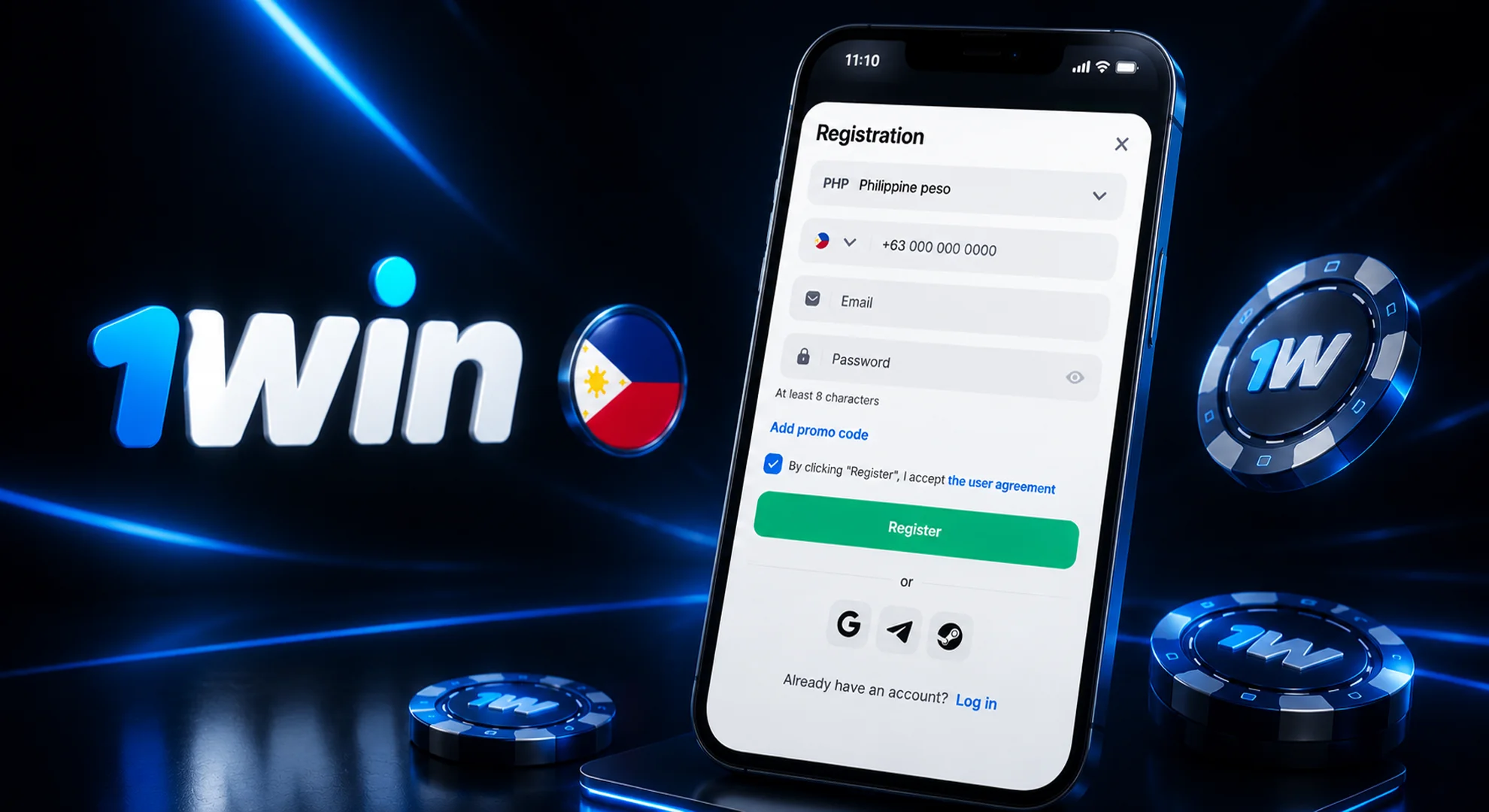 Quick sign up and deposit process on 1win official site Philippines