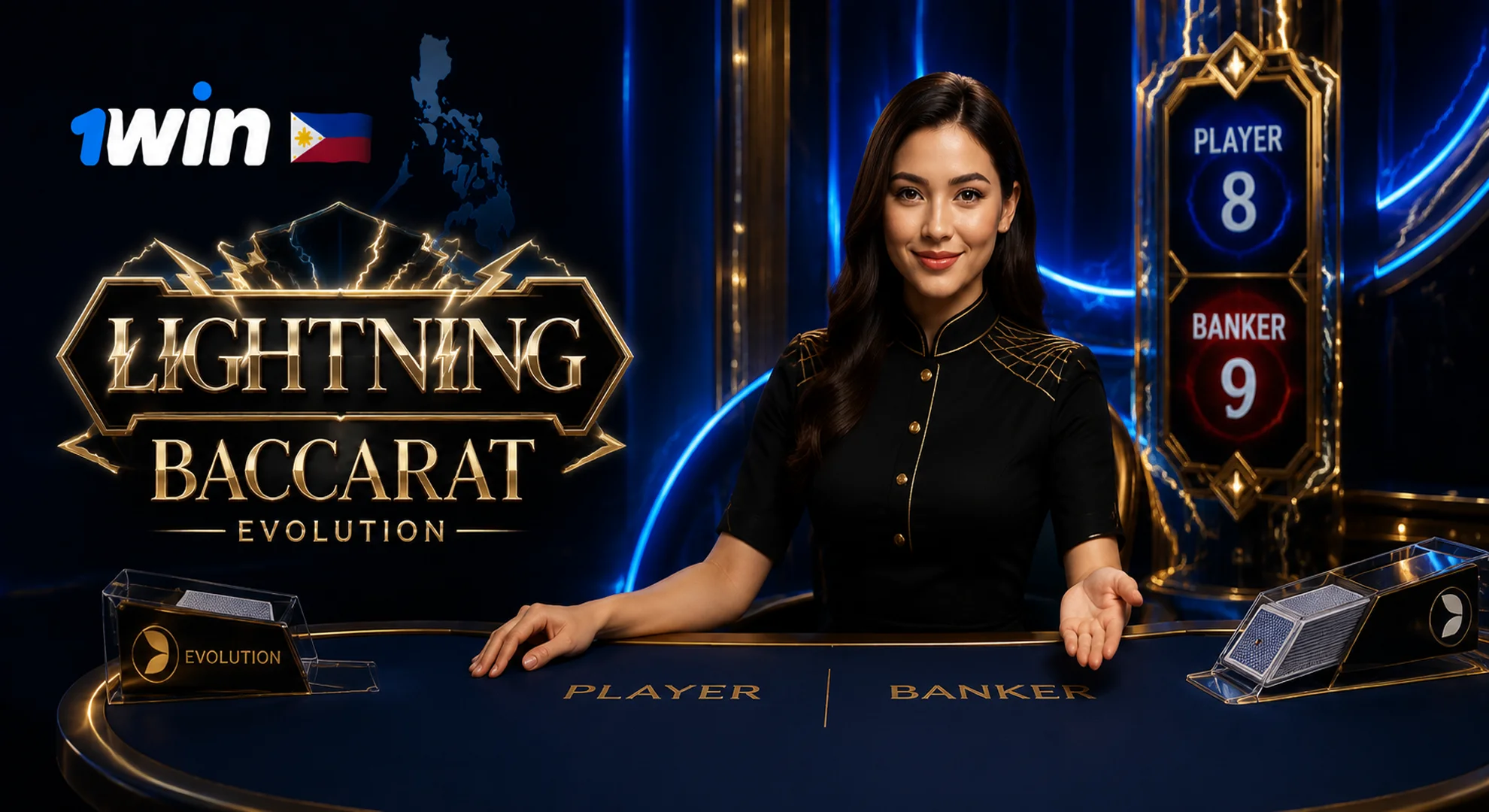 Lightning Baccarat game by Evolution on official casino in the Philippines
