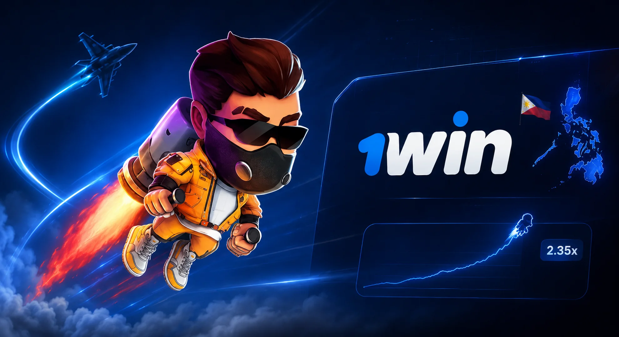 Exclusive Lucky Jet crash game on 1win casino Philippines platform